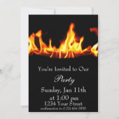 vlam op vuur feestje uitnodigen kaart (Voorkant)