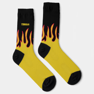 Vlam Socks Persoonlijk Geel en Zwart Sokken