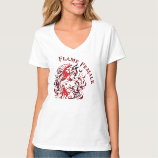 Vlam Vrouwenvrouwen V-Hals T-shirt