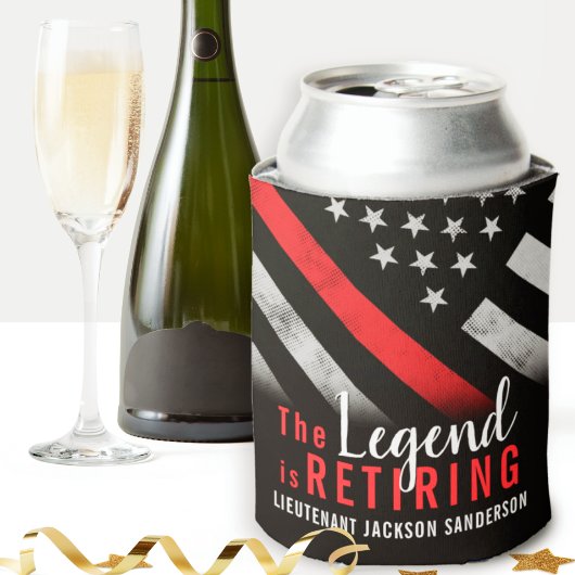 Vlambrandweerman met rode lijn blikjeskoeler