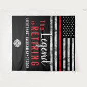 Vlambrandweerman met rode lijn wandkleed (Voorkant (horizontaal))