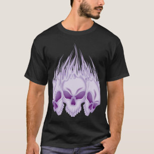 Vlamende Paarse schedels T-shirt
