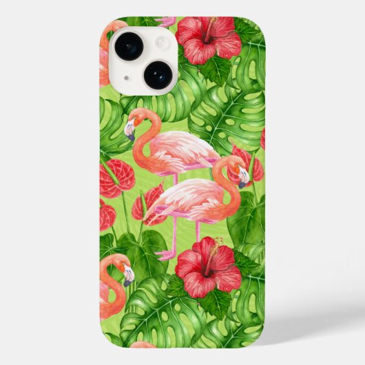 Vlamingvogels en tropische planten Case-Mate iPhone case (Achterkant)