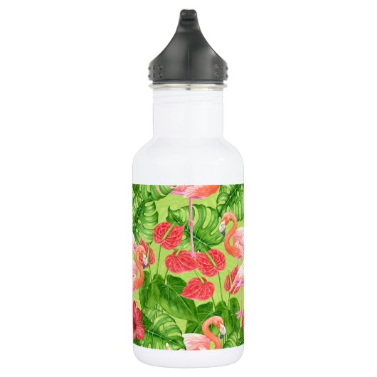 Vlamingvogels en tropische planten waterfles (Rechts)