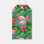 Vlamingvogels en waterverf van tropische tuinen cadeaulabel (Achterkant)