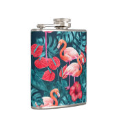 Vlamingvogels en waterverf van tropische tuinen heupfles (Rechts)