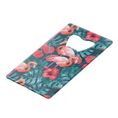 Vlamingvogels en waterverf van tropische tuinen kredietkaart flessenopener (Voorkant Gekanteld)