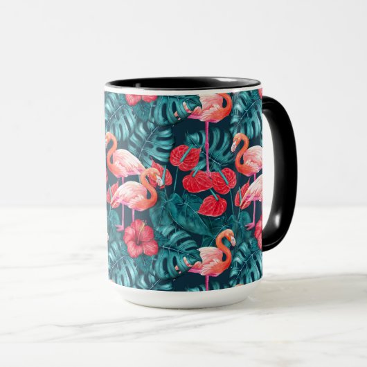 Vlamingvogels en waterverf van tropische tuinen mok (Voorkant rechts)