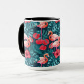 Vlamingvogels en waterverf van tropische tuinen mok (Voorkant links)