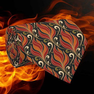 Vlammen Art Nouveau Pinstripes Hot Rod Stropdas