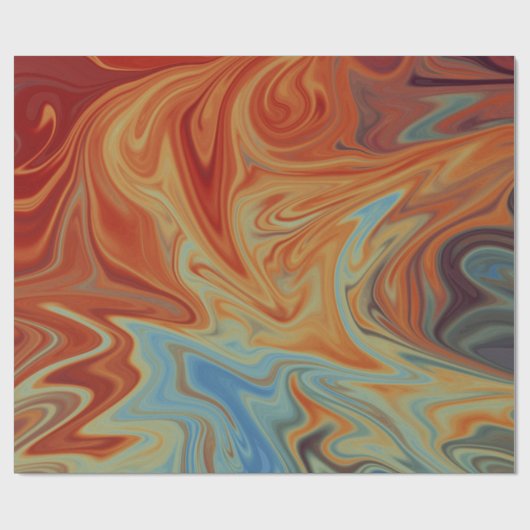 Vlammen en Water Abstract Design | Beste fijne kun Cadeaupapier (Vlak)