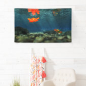 Vlammen in de waterbanner spandoek (Insitu)