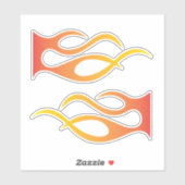 Vlammen silhouet met rood geel mengsel sticker (Vel)