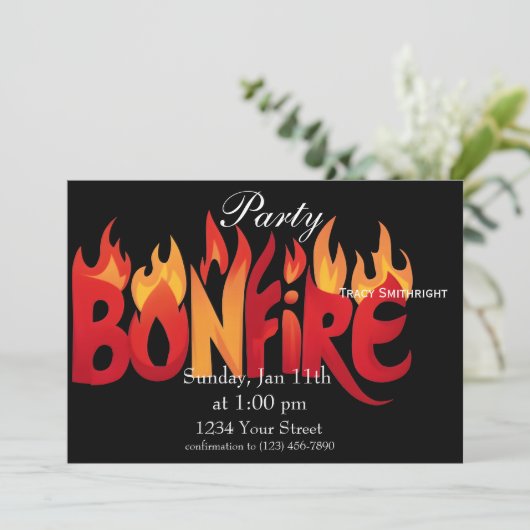 Vlammen van vuur kaart (Staand voorkant)