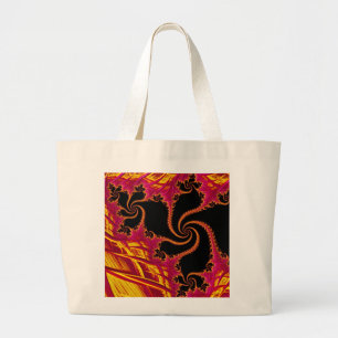 Vlammend fractal grote tote bag