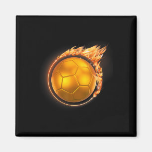 Vlammend Goud Voetbal Ll Vuurll Vlammen Voetballer Magneet