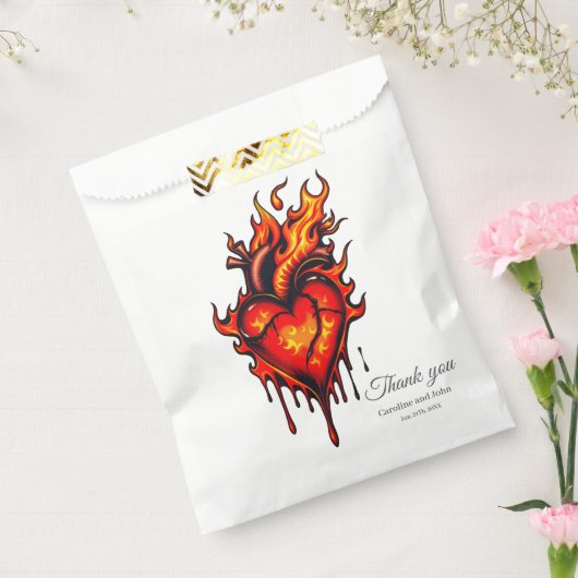 Vlammend hart. bedankzakje (Gezegeld)