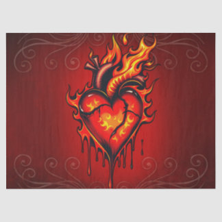 Vlammend hart. tissuepapier