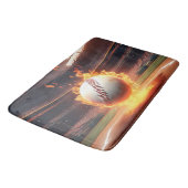 Vlammend honkbal in stadion badmat (Gekanteld)