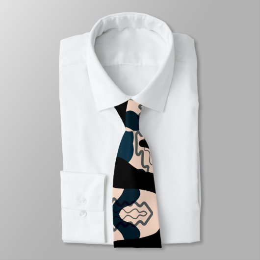 Vlammend Modern Geometrisch Chic Monogram Stropdas (Gebonden)