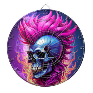 Vlammend Punk Schedel Dartbord
