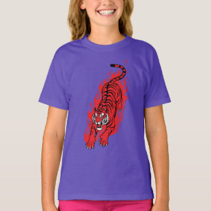 Vlammend Rode Tijger – Woeste Vuur Beest T-shirt