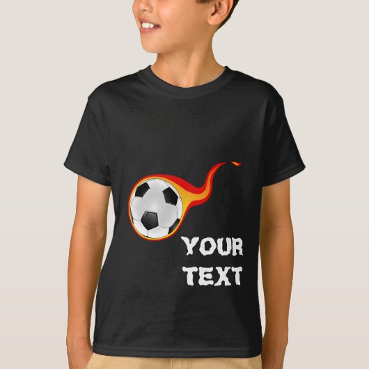 vlammend voetbal t-shirt (Voorkant)