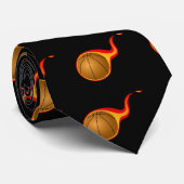 Vlammende basketbal ballen stropdas (Opgerold)