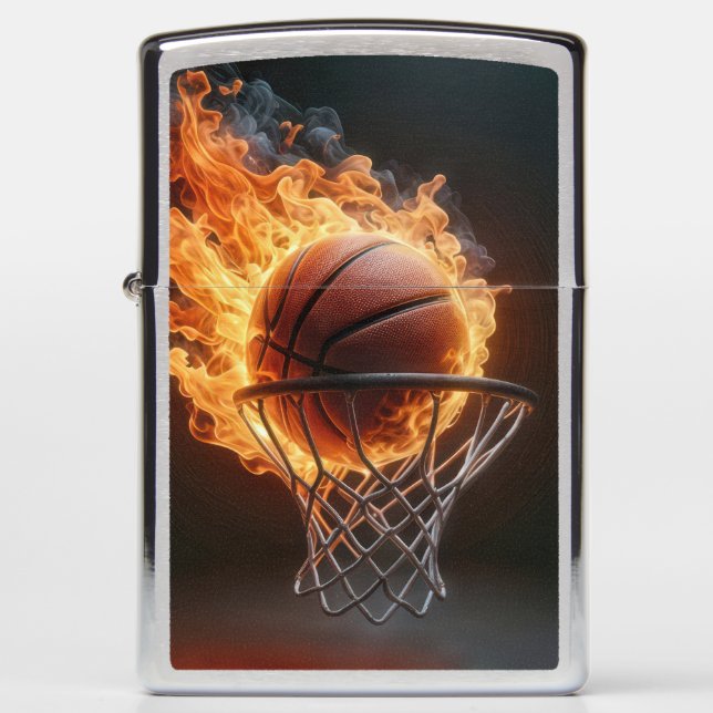 Vlammende Basketbal in de Ring (Voorkant)