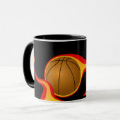 vlammende basketbal mok (Voorkant links)