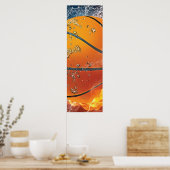 Vlammende basketbal poster (Keuken)