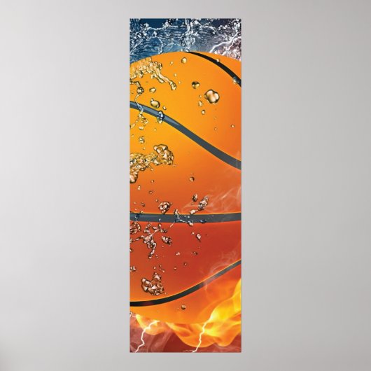 Vlammende basketbal poster (Voorkant)