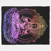 Vlammende Boeddha in Kleurrijke Rainbow Gradient Fleece Deken (Voorkant (Horizontaal))