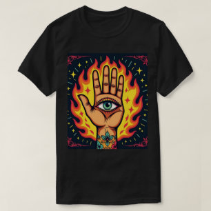 Vlammende Derde Oog Hand T-shirt
