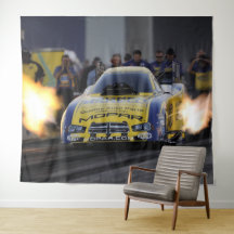 Vlammende Grappige Auto Drag Racers Sporten