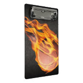 Vlammende hete vurige basketbal mini klembord (Schuin)