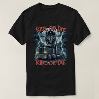 Vlammende Highway Skull Vector Design T-shirt