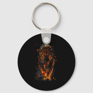Vlammende Jaguar Felle Luipaard Wilde Vuur Dier Sr Sleutelhanger