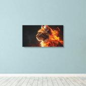 Vlammende kat canvas afdruk (Insitu (Houten vloer))