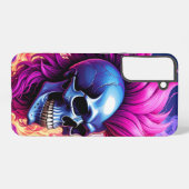 Vlammende Punk schedel telefoonhoesje Samsung Galaxy Hoesje (Achterkant horizontaal)