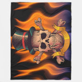 Vlammende Schedel Fleece Deken (Voorkant)