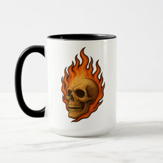 Vlammende Schedel Grafiek | Heavy Metal & Biker Ku Mok