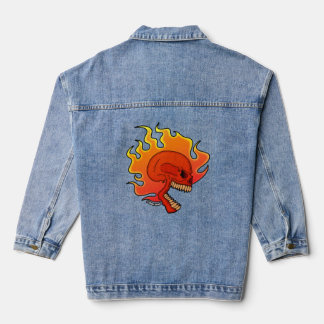 Vlammende Schedel Screwball Afbeeldingen Denim Jacket