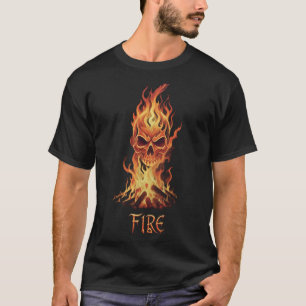 Vlammende Schedel T-shirt – Kracht in Beweging