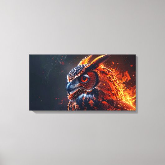 Vlammende uil canvas afdruk (Voorkant)