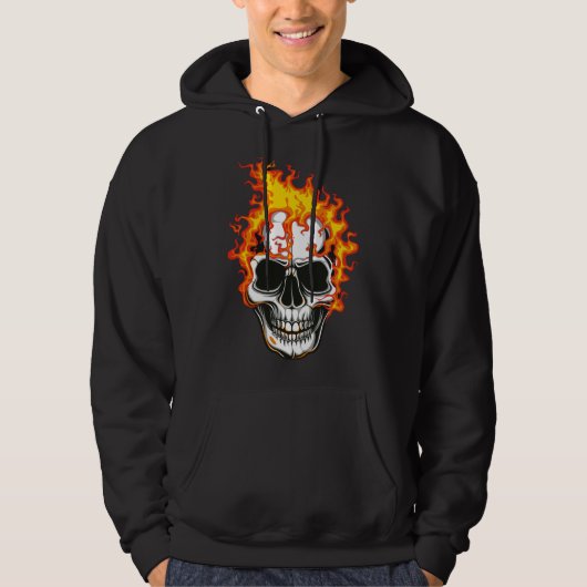 Vlammende Vuur Schedel Hoodie (Voorkant)