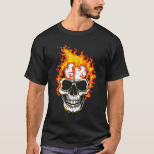 Vlammende Vuur Schedel T-Shirt