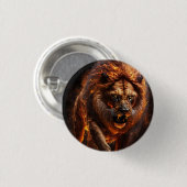 Vlammende vuurleeuw ronde button 3,2 cm (Voorkant /achterkant)