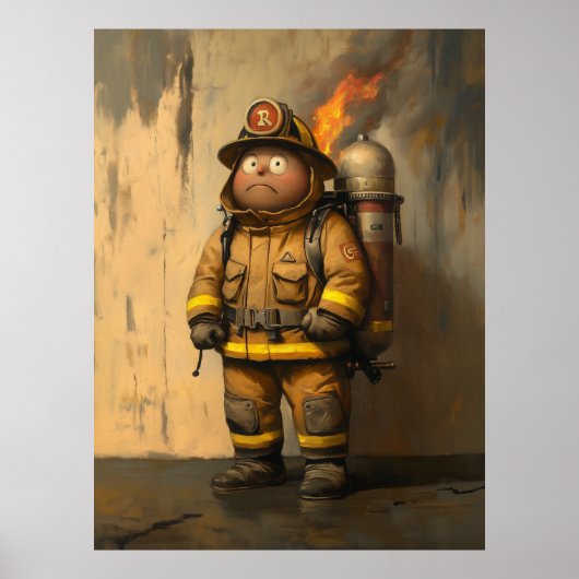 Vlammende zorg: de overweldigde brandweerman poster (Voorkant)