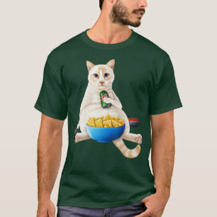 Vlampunt Siamese witte kat met natrium en sna T-shirt